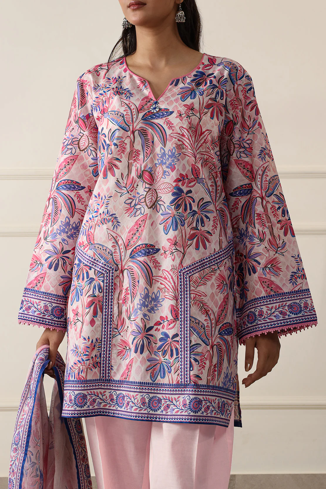 Unstitched Printed Lawn 3 Piece