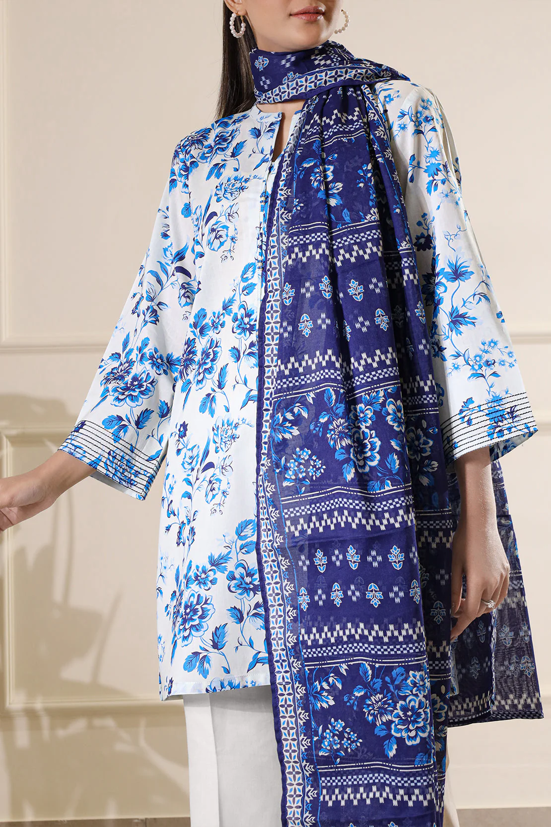 Unstitched Printed Lawn 3 Piece