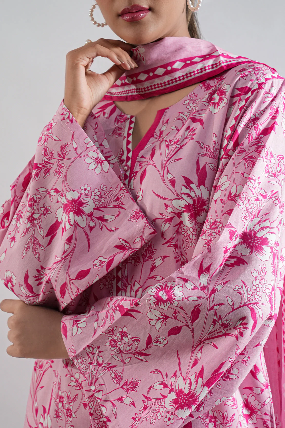 Unstitched Printed Lawn 3 Piece