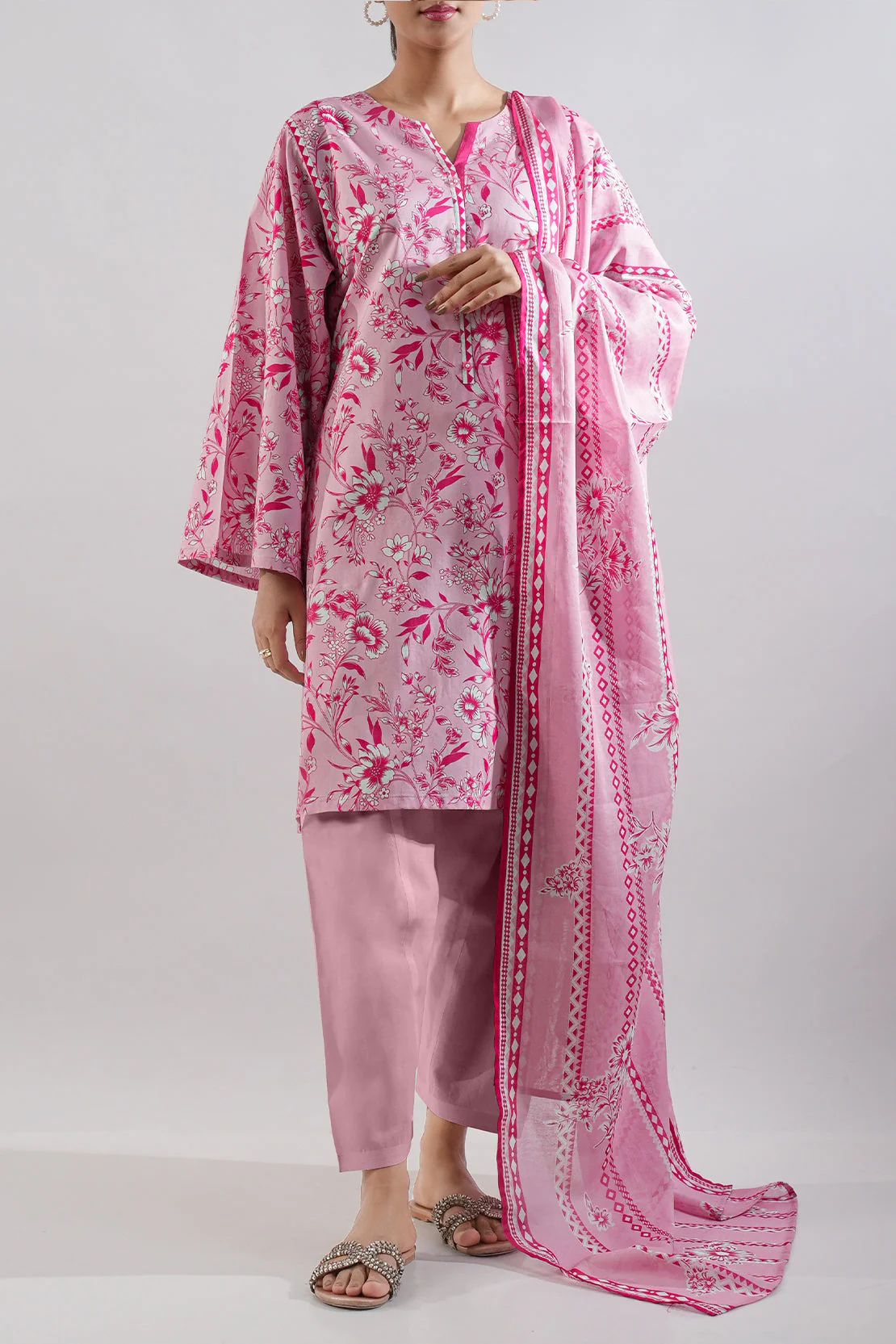 Unstitched Printed Lawn 3 Piece - Image 2