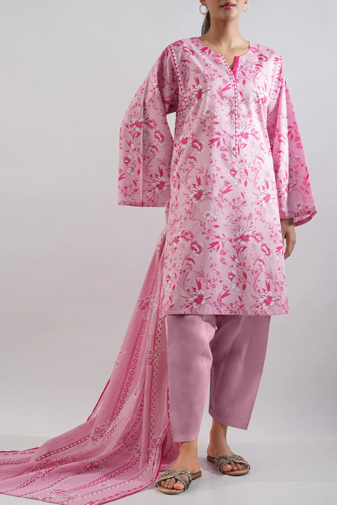 Unstitched Printed Lawn 3 Piece - Image 7