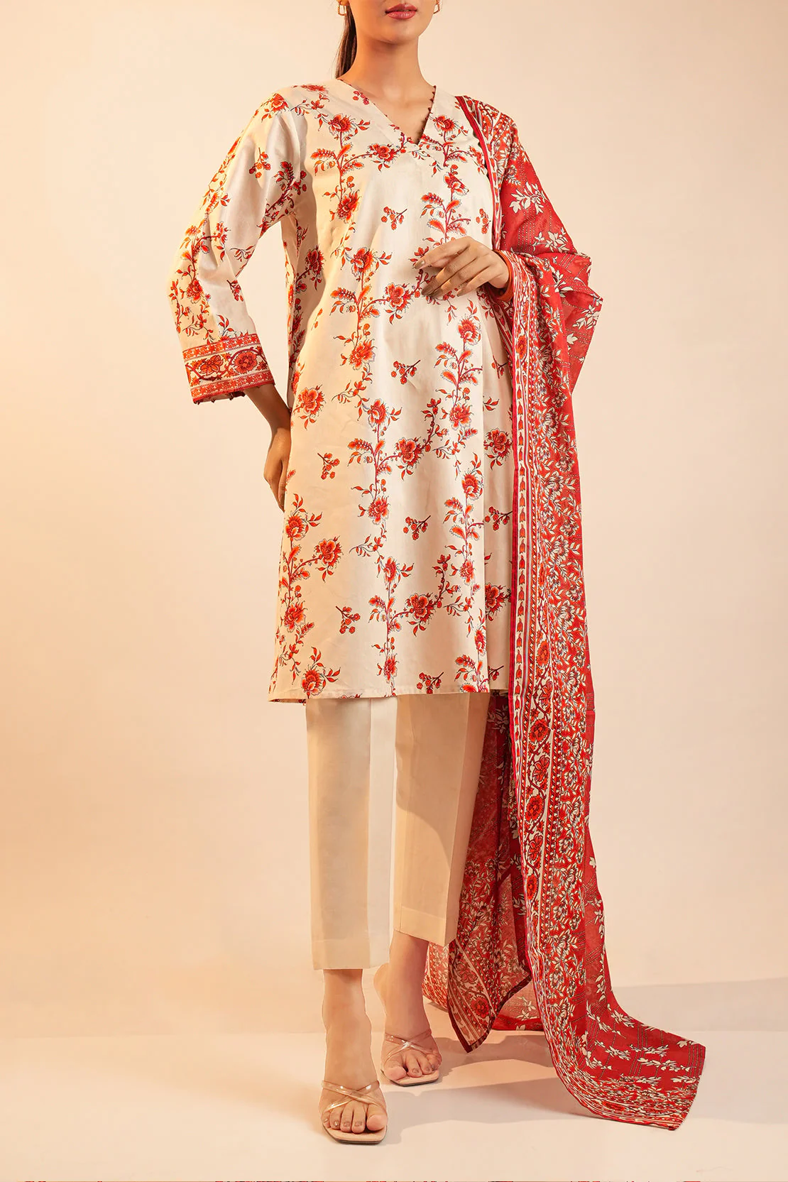 Unstitched Printed Lawn 3 Piece - Image 2