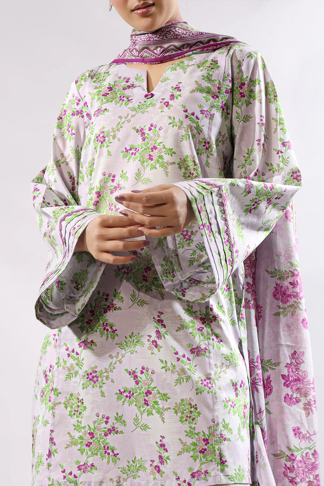 Unstitched Printed Lawn 3 Piece