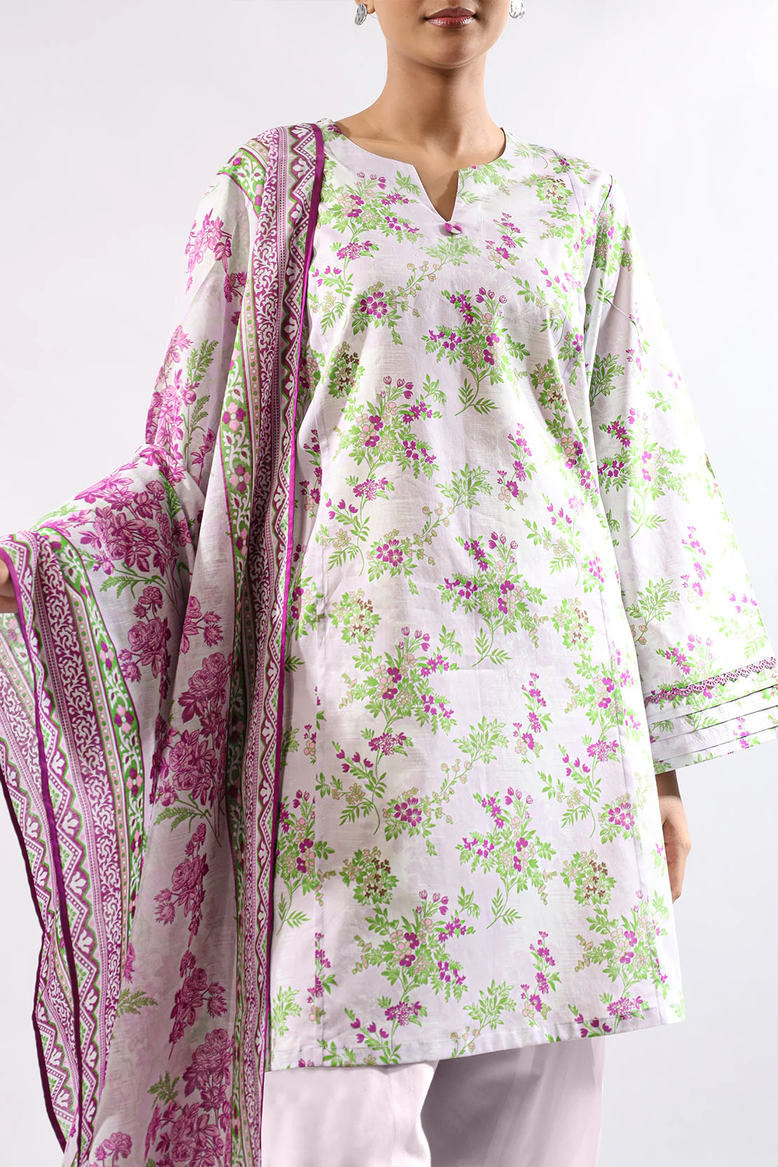 Unstitched Printed Lawn 3 Piece - Image 5