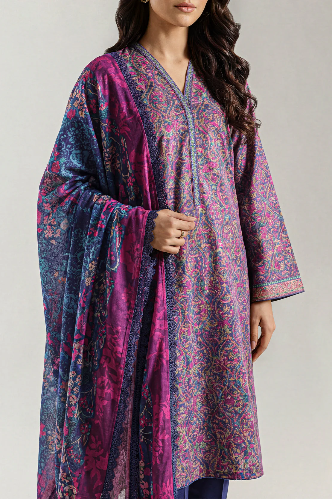 Unstitched Printed Lawn 3 Piece - Image 2