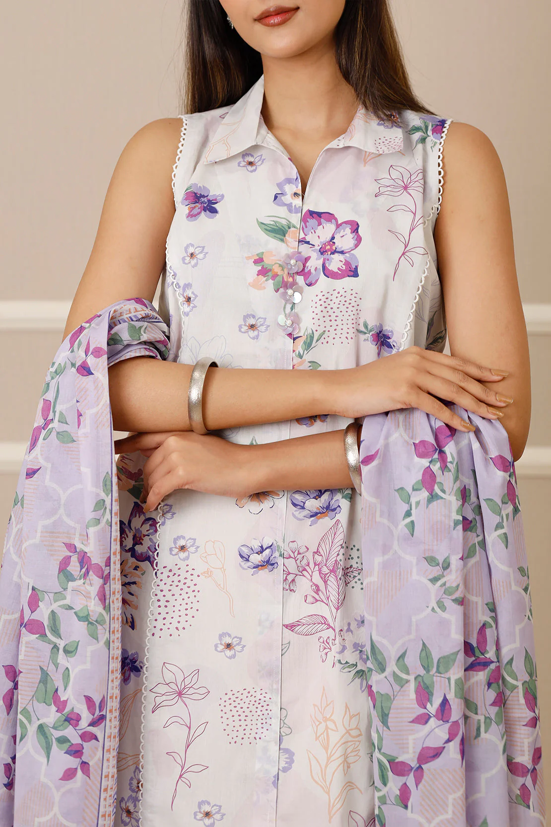 Unstitched Printed Lawn 3 Piece