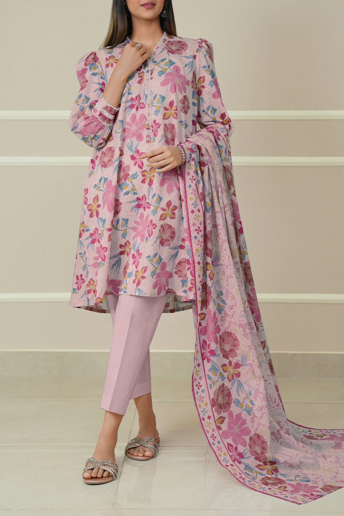 Unstitched Printed Lawn 3 Piece - Image 7