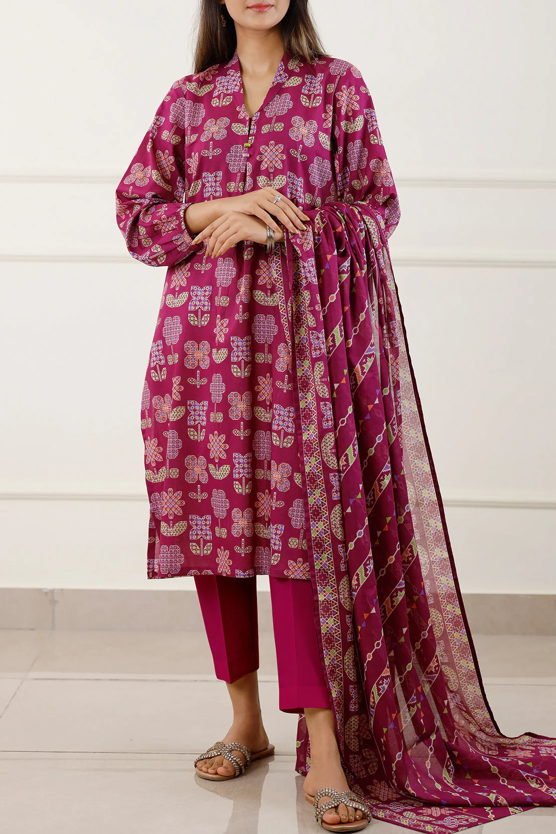 Unstitched Printed Lawn 3 Piece - Image 5