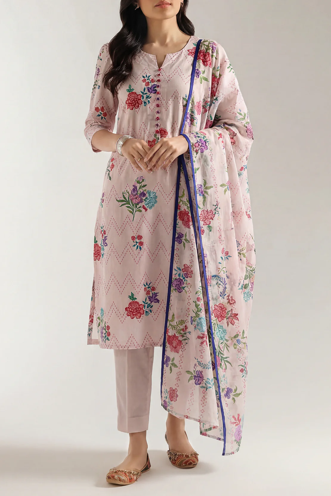 Unstitched Printed Lawn 3 Piece