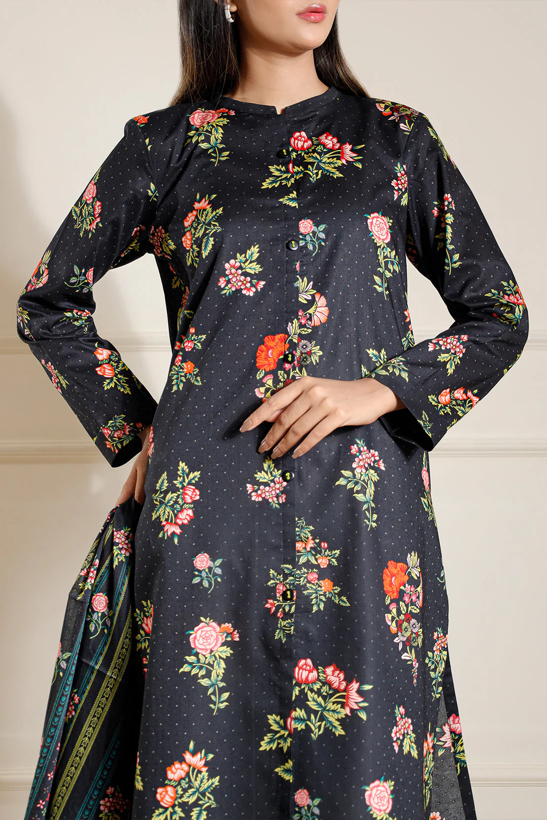 Unstitched Printed Lawn 3 Piece
