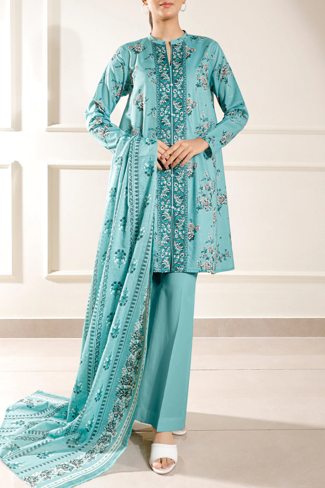 Unstitched Printed Lawn 3 Piece