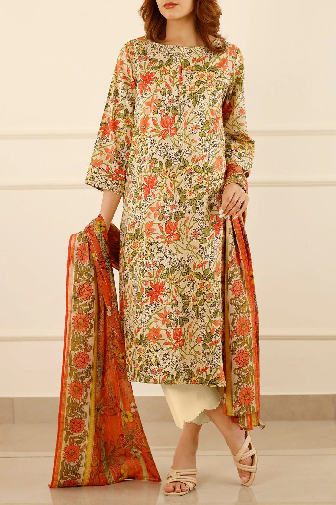 Unstitched Printed Lawn 3 Piece - Image 3