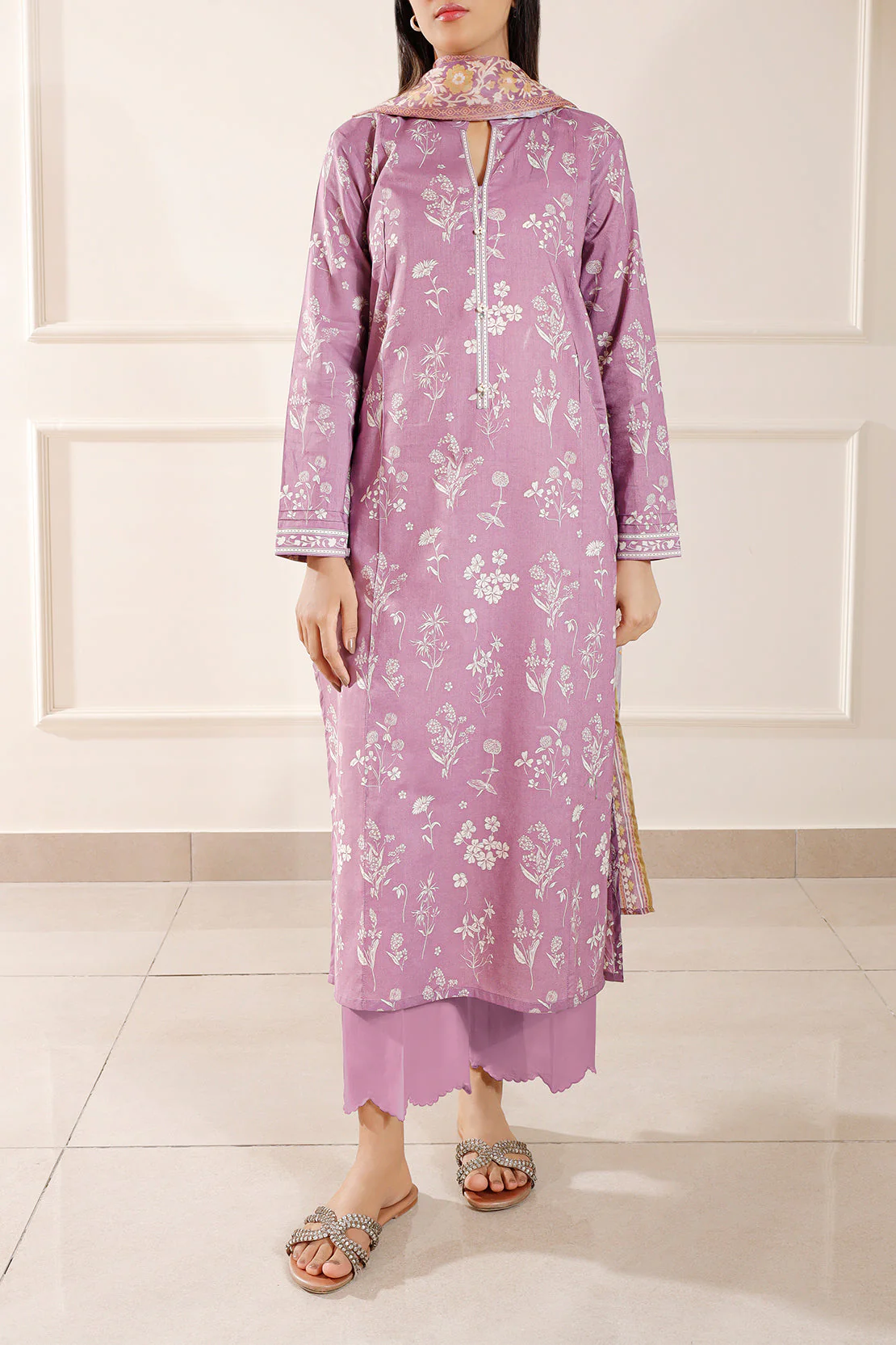 Unstitched Printed Lawn 3 Piece
