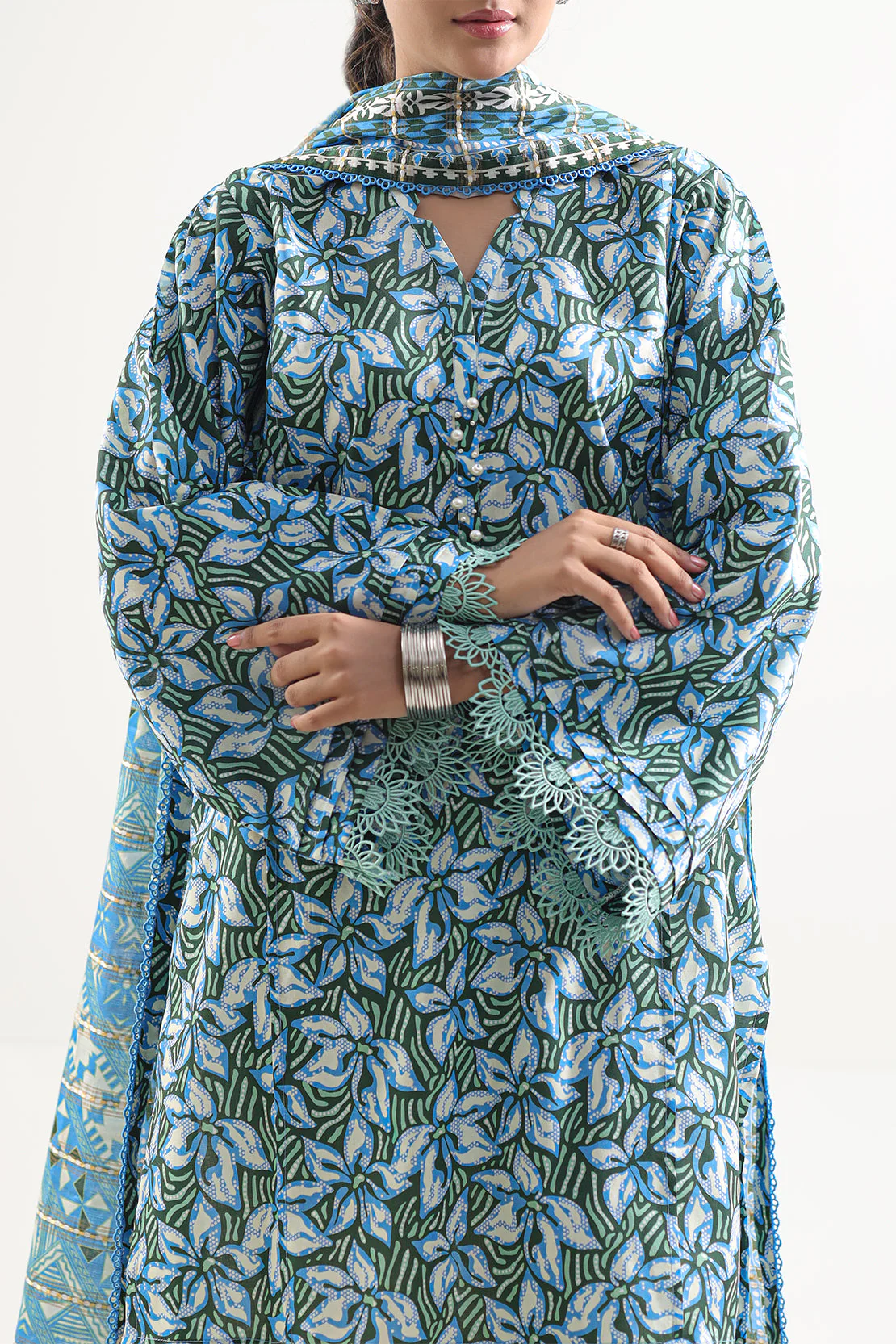 Unstitched Printed Lawn  3 Piece - Image 2