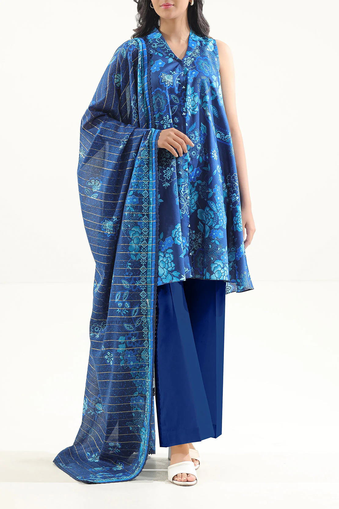 Unstitched Printed Lawn 3 Piece