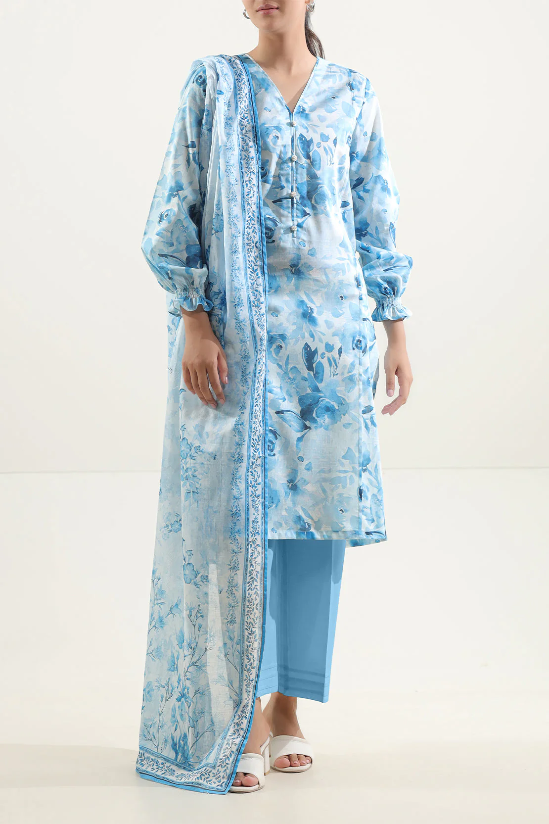 Unstitched Printed Lawn 3 Piece