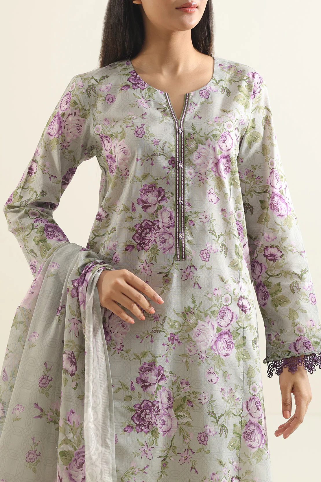 Unstitched Printed Lawn 3 Piece - Image 5