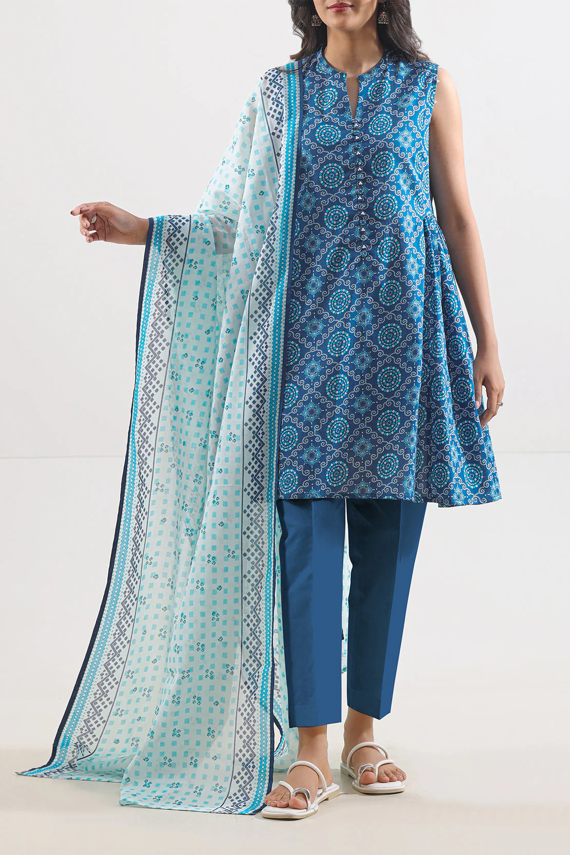 Unstitched Printed Lawn 3 Piece