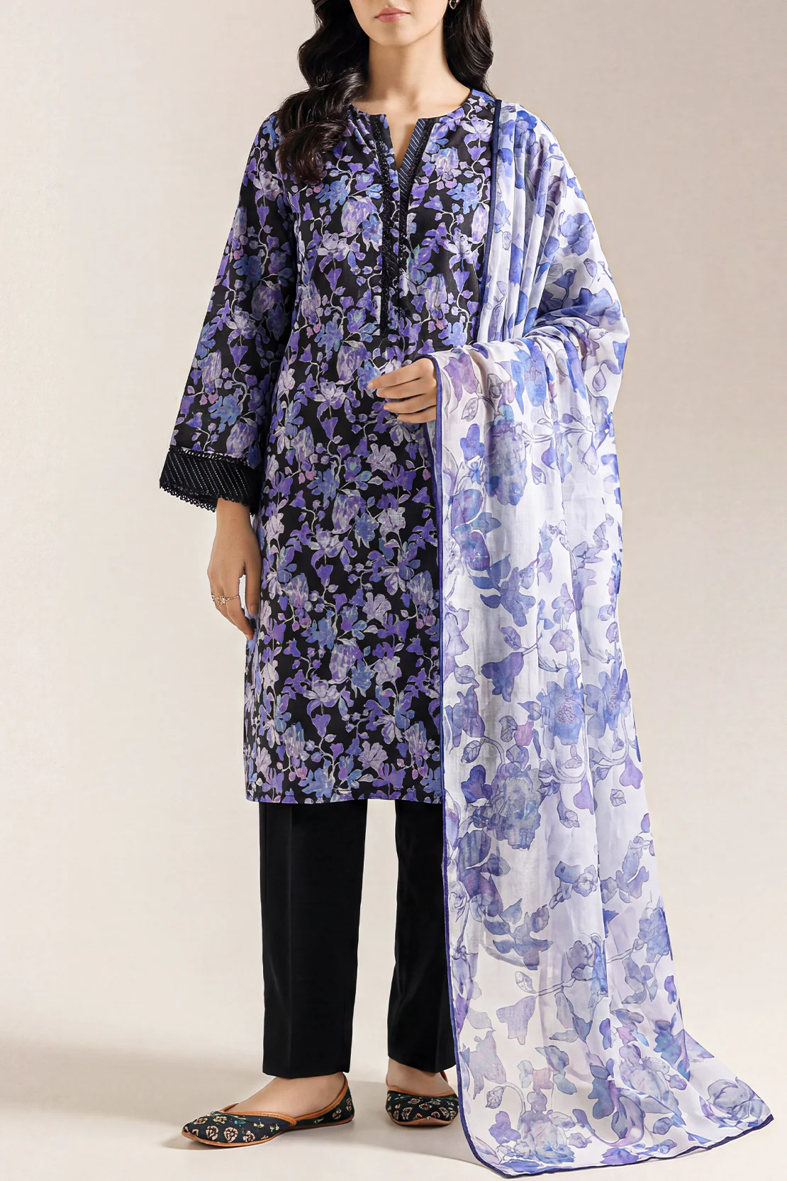 Unstitched Printed Lawn 3 Piece