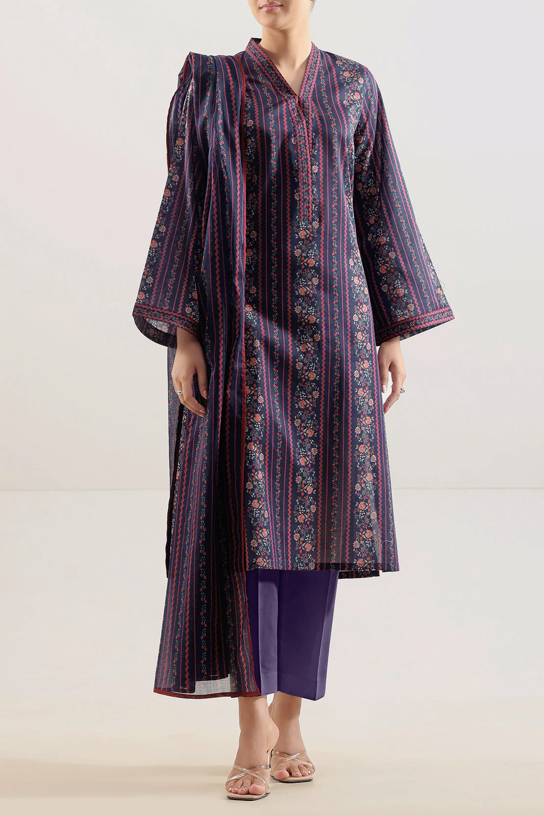 Unstitched Printed Lawn 3 Piece