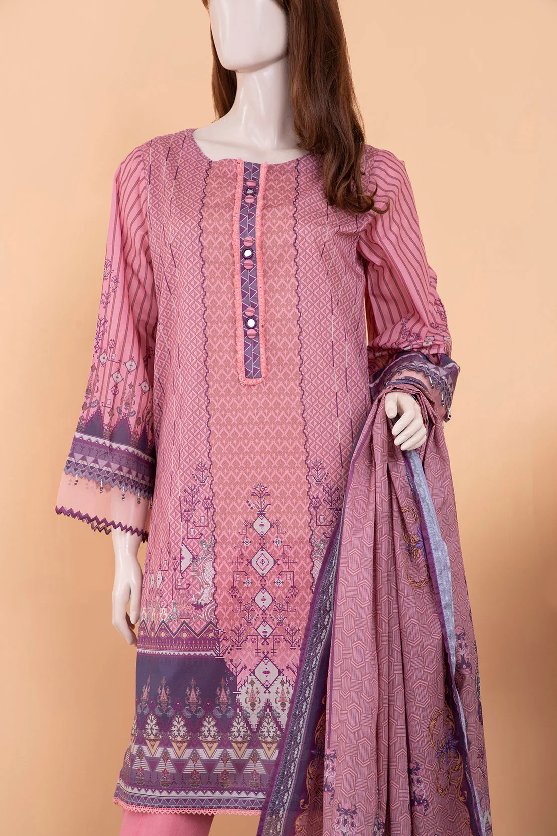 Unstitched Printed Lawn 3 Piece - Image 2