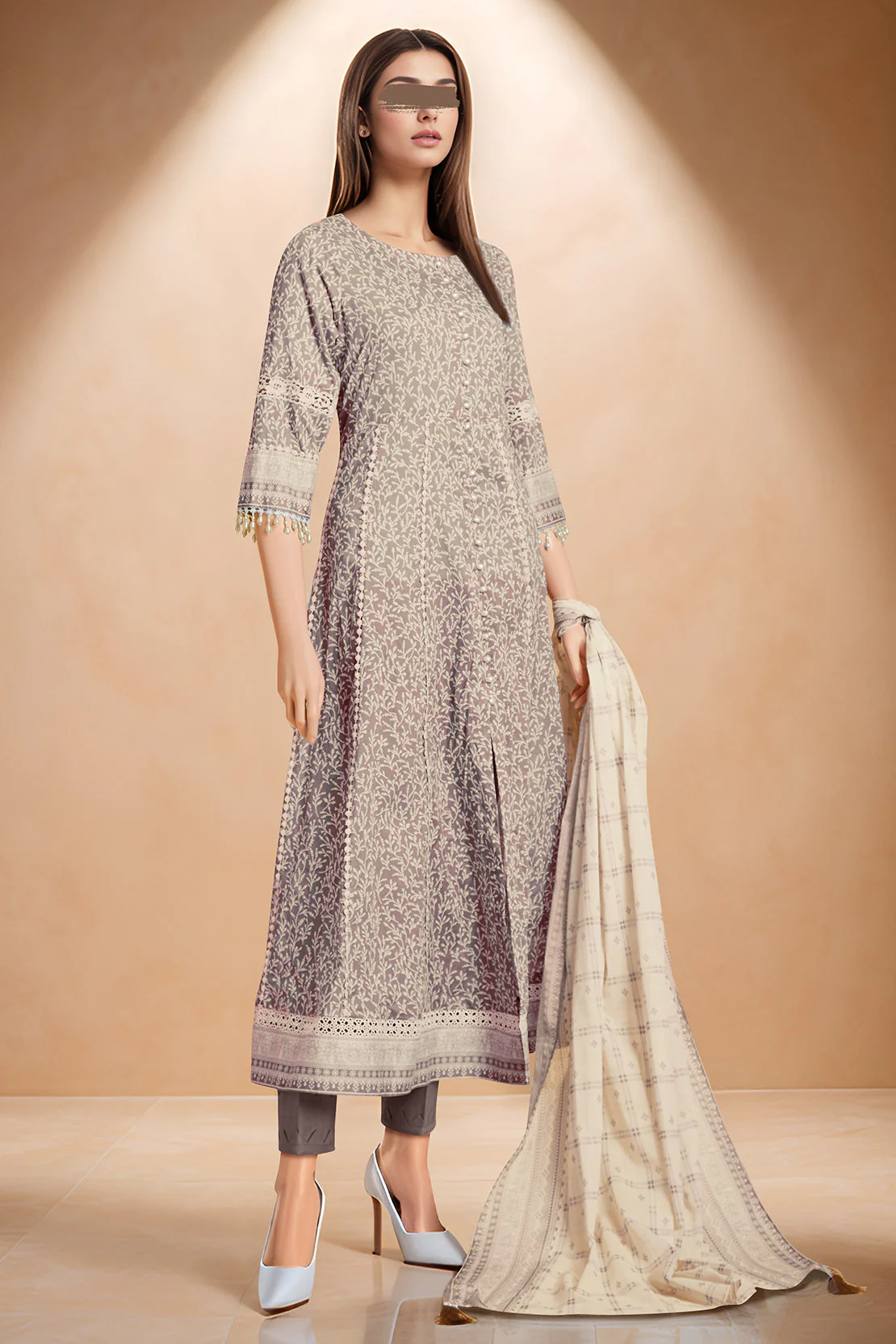 Unstitched Printed Lawn 3 Piece - Image 2