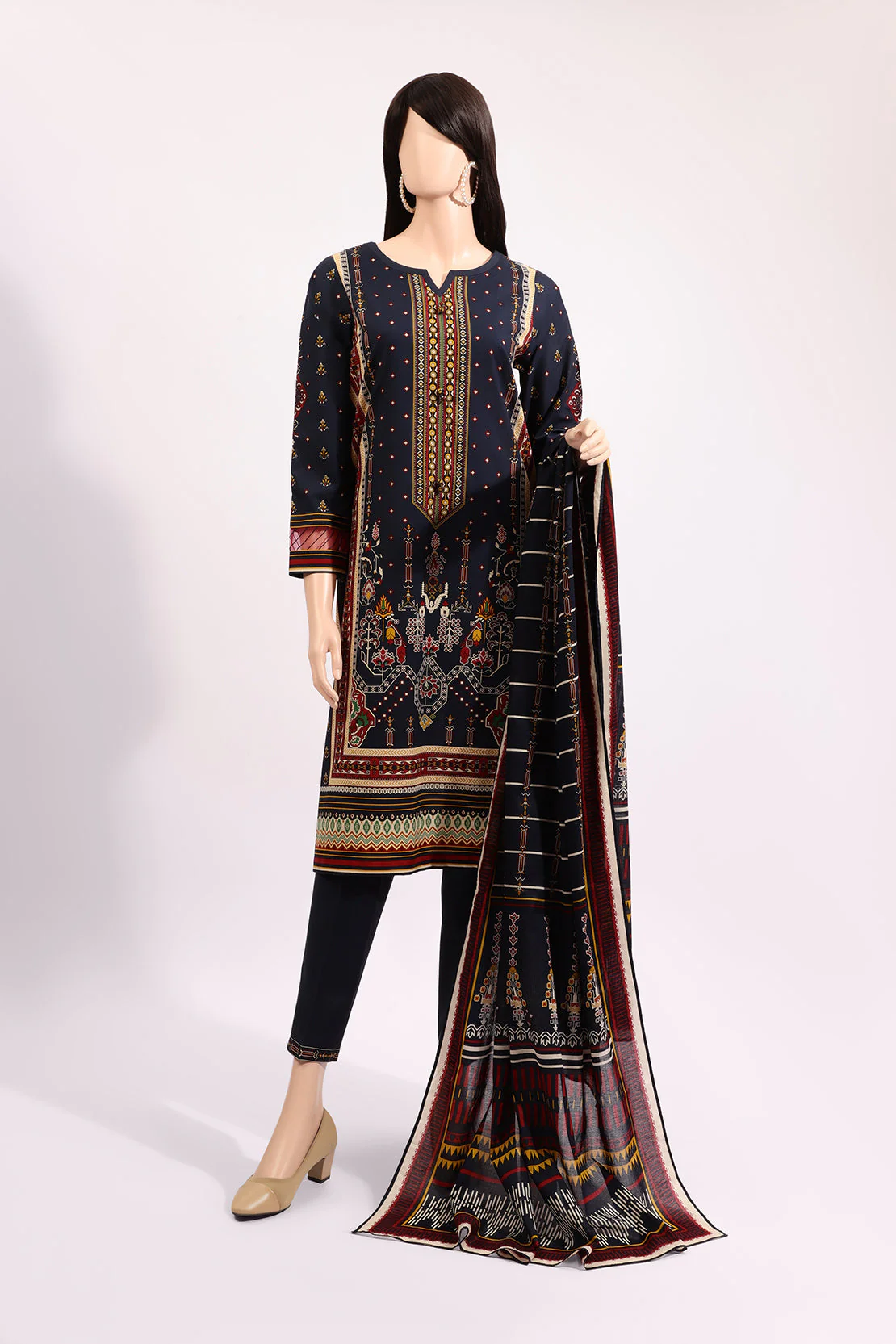 Unstitched Printed Lawn 3 Piece