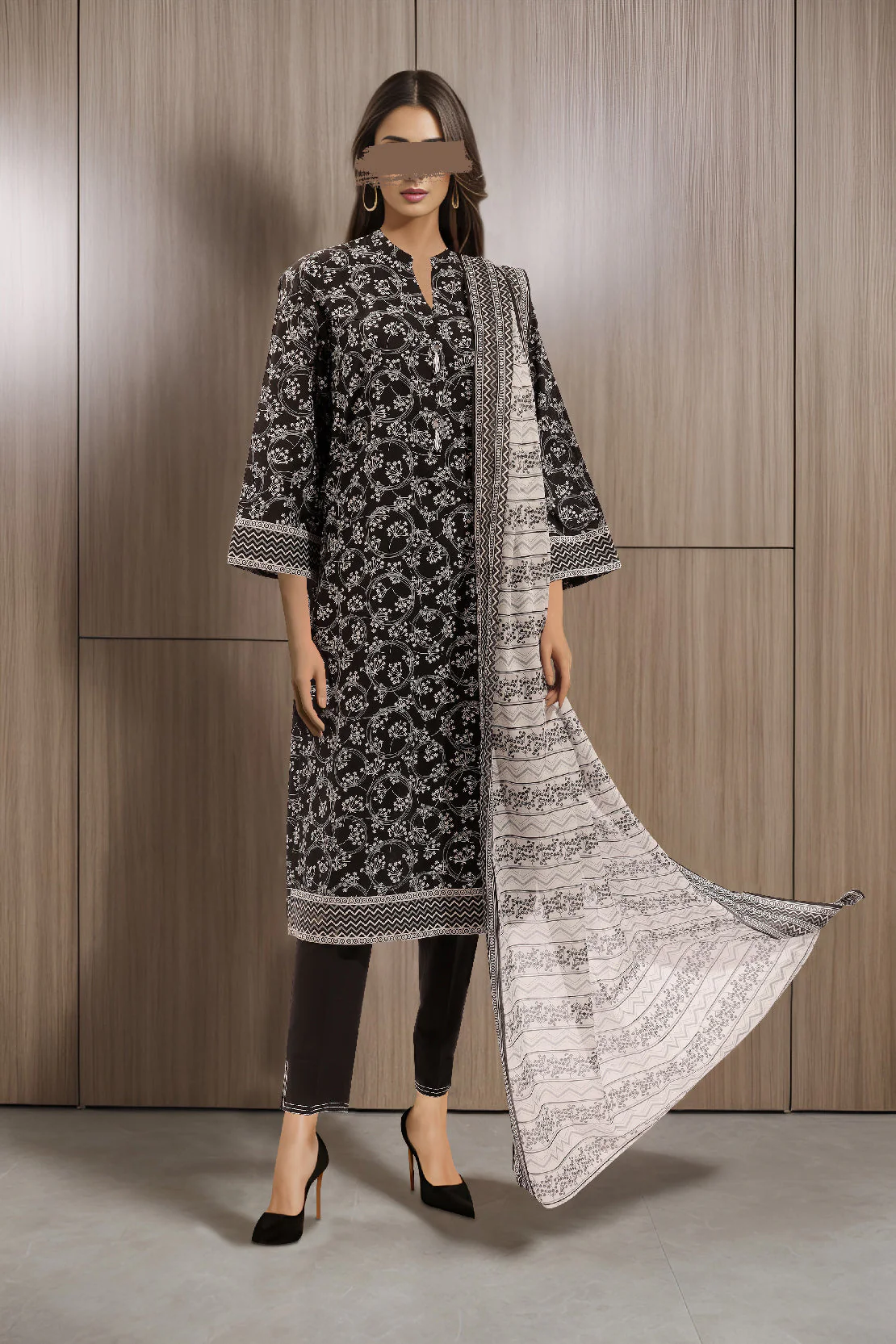 Unstitched Printed Lawn 3 Piece