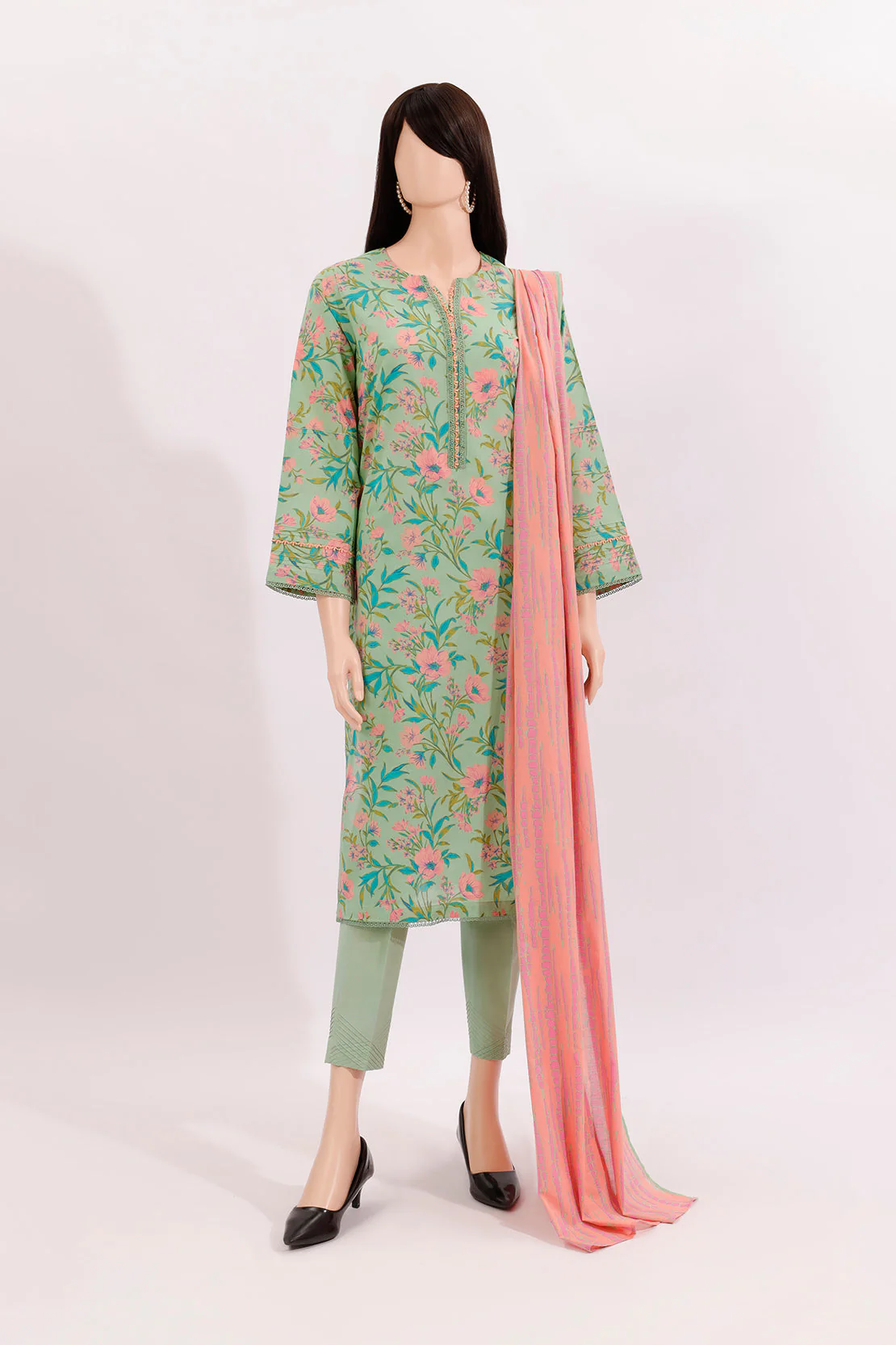 Unstitched Printed Lawn 3 Piece