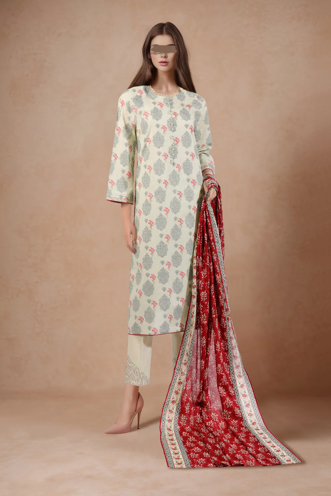 Unstitched Printed Lawn 3 Piece