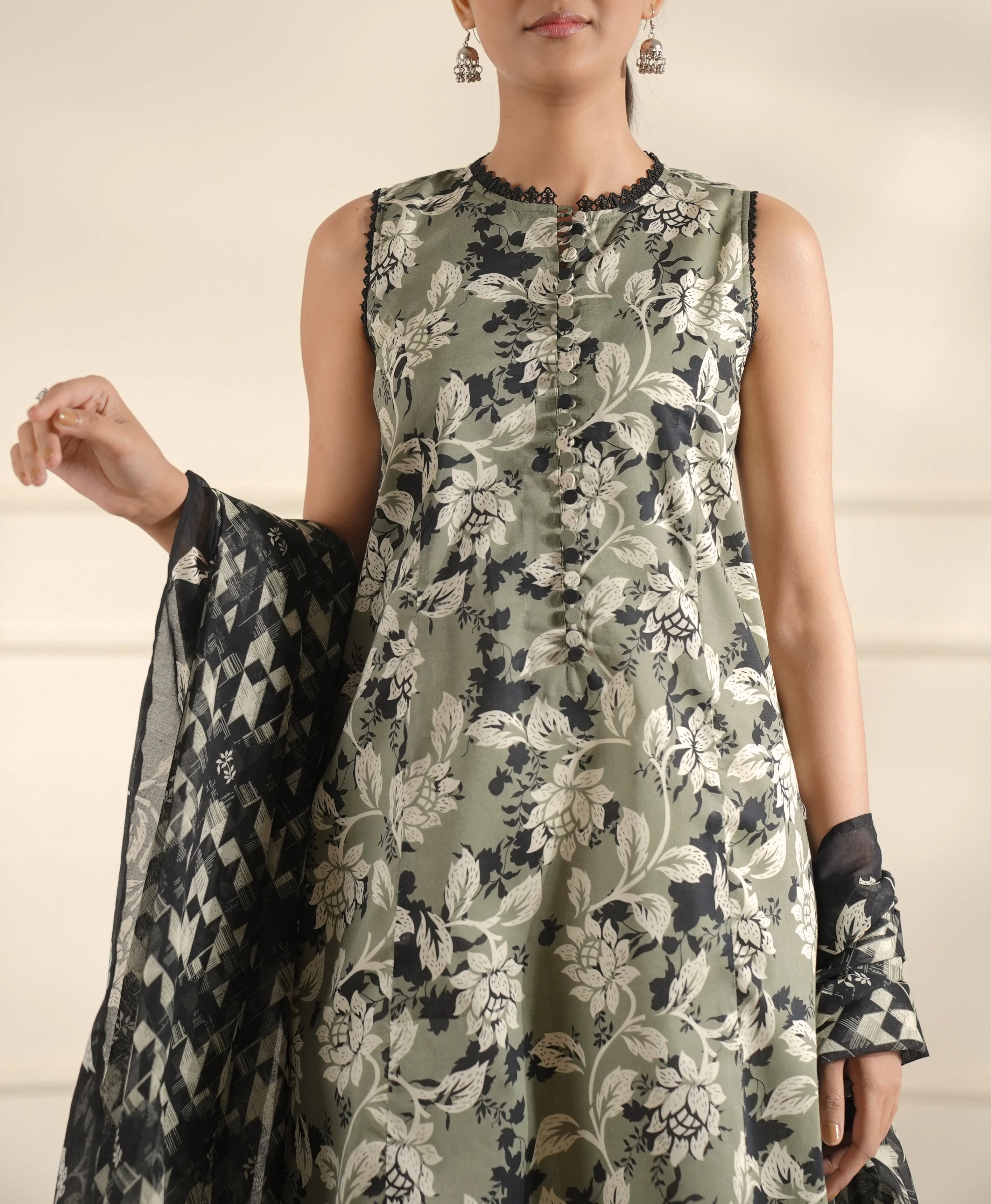 Unstitched Printed Lawn 3 Piece