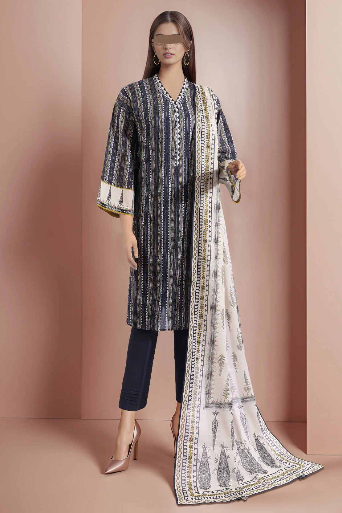 Unstitched Printed Lawn 3 Piece