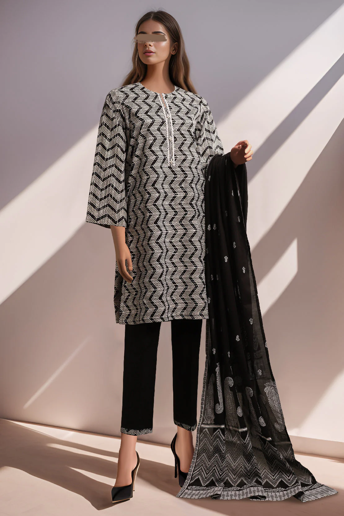 Unstitched Printed Lawn 3 Piece