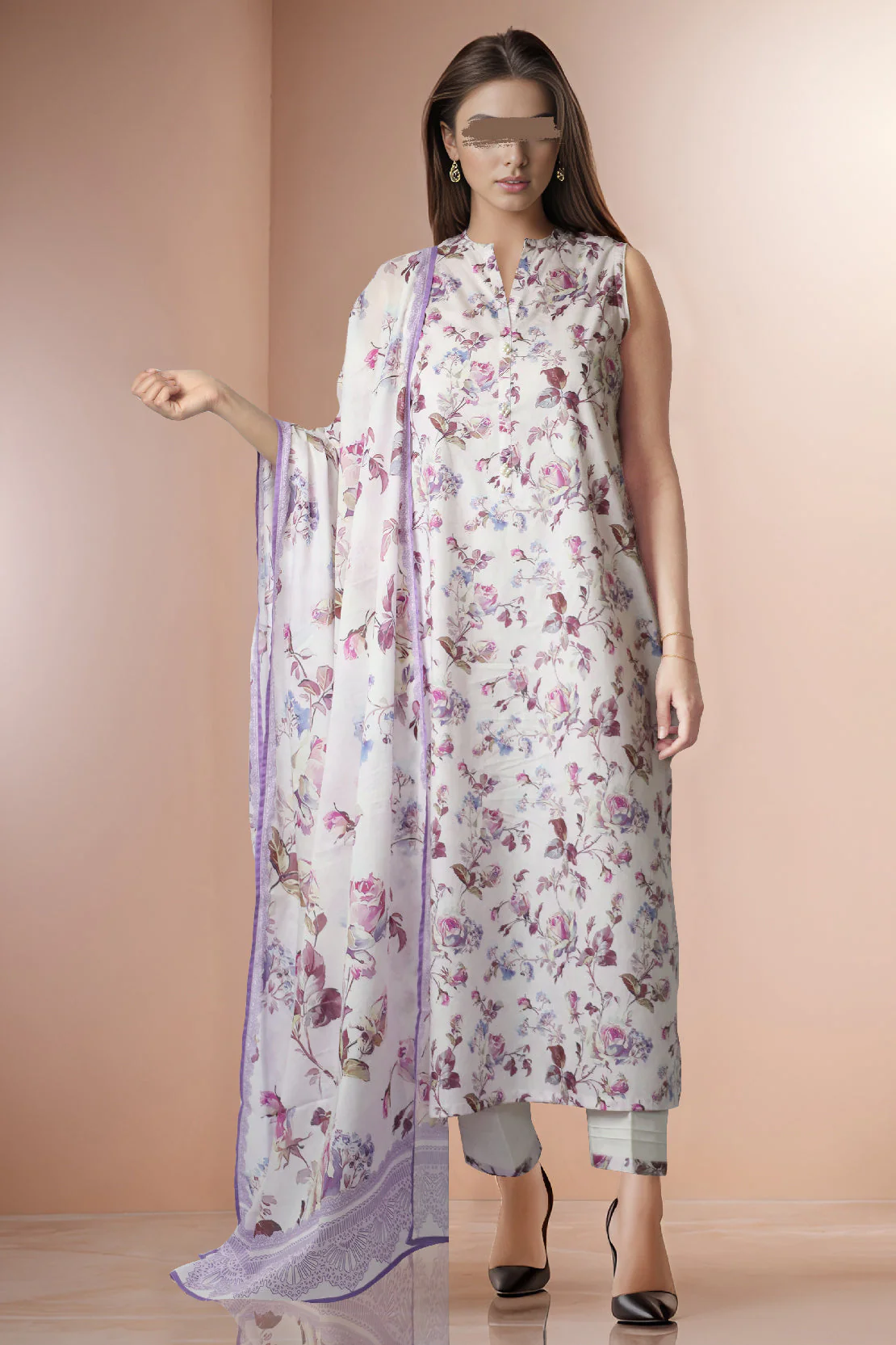 Unstitched Printed Lawn 3 Piece
