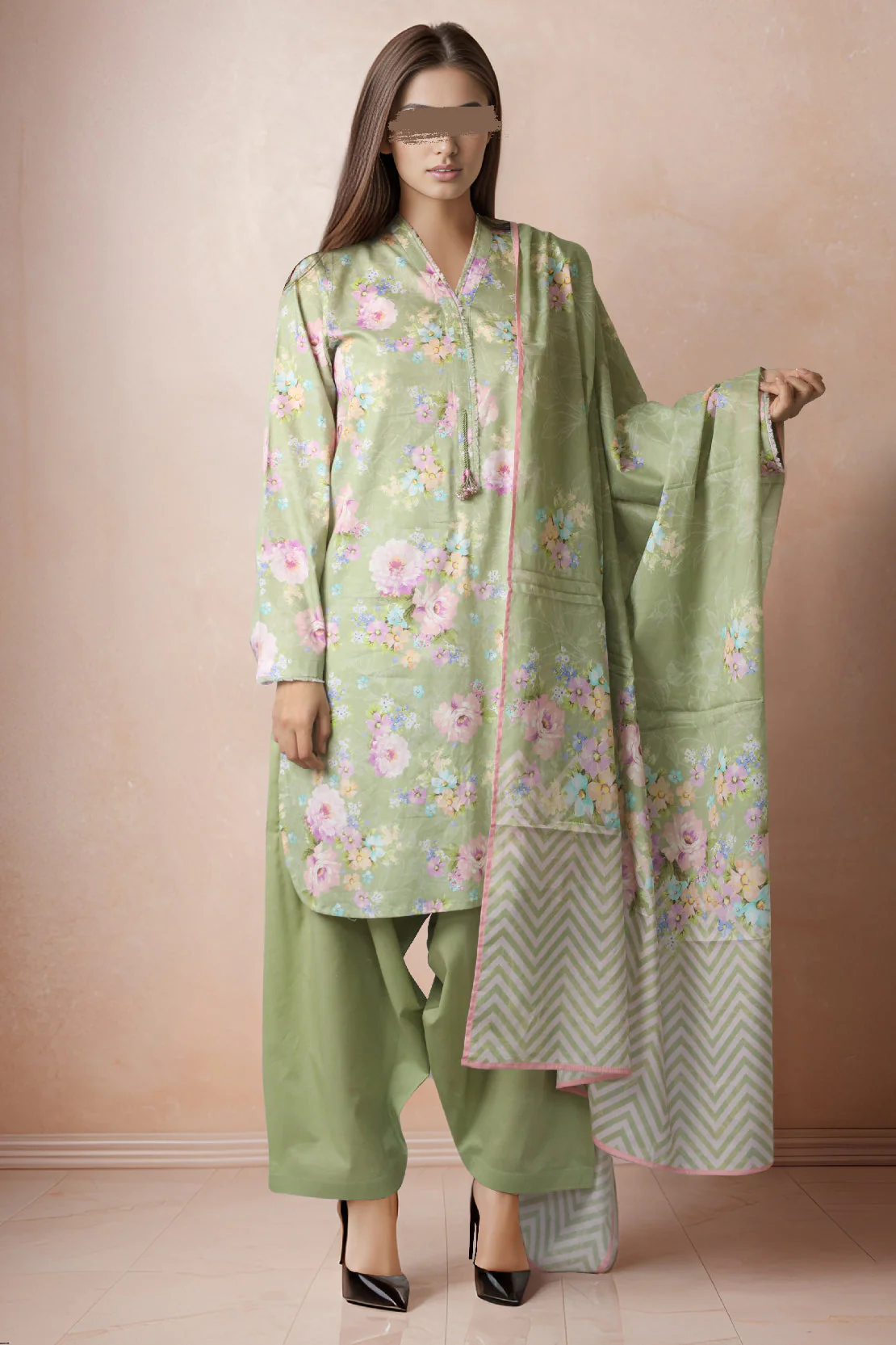 Unstitched Printed Lawn 3 Piece