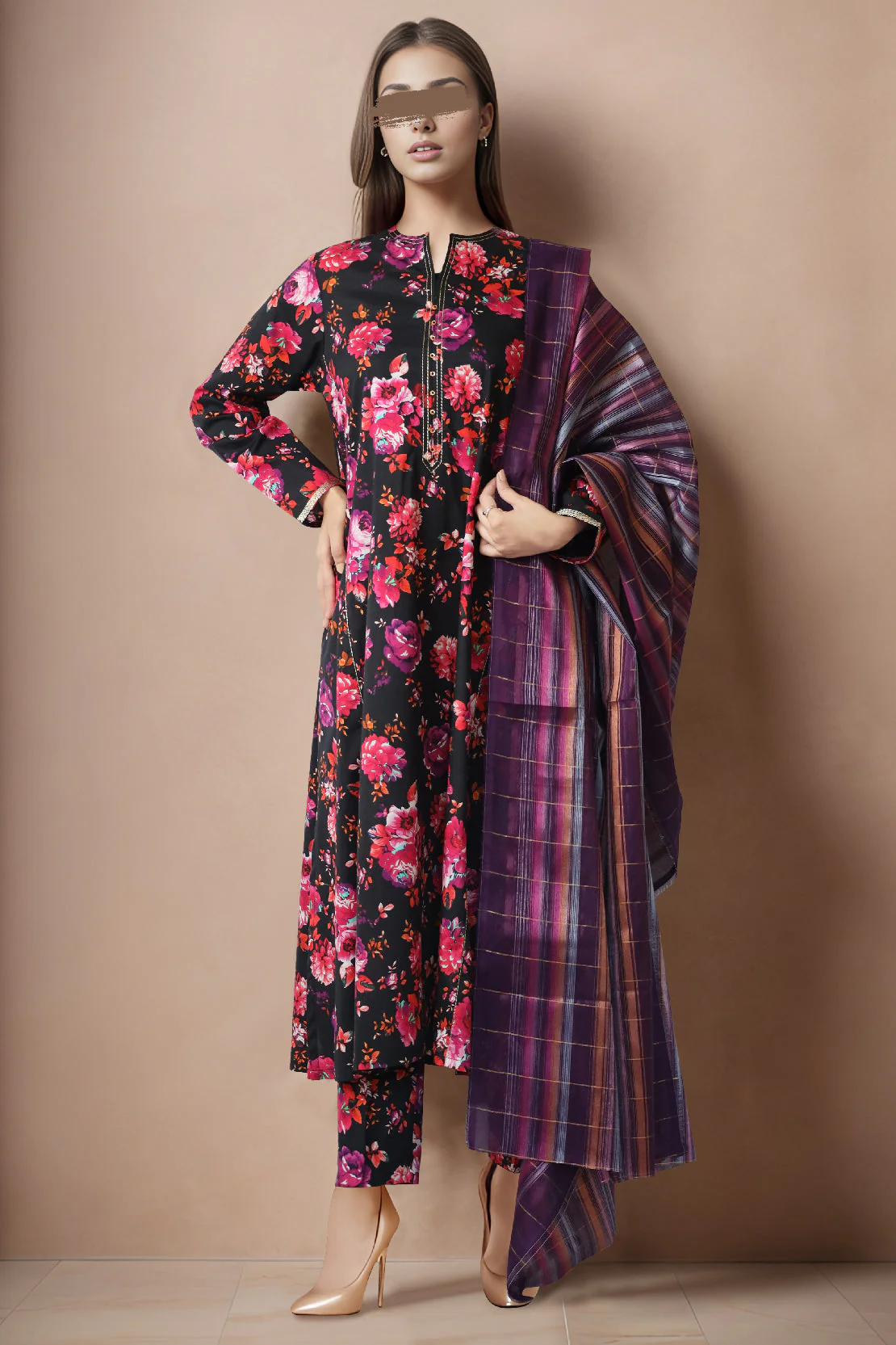Unstitched Printed Lawn 3 Piece