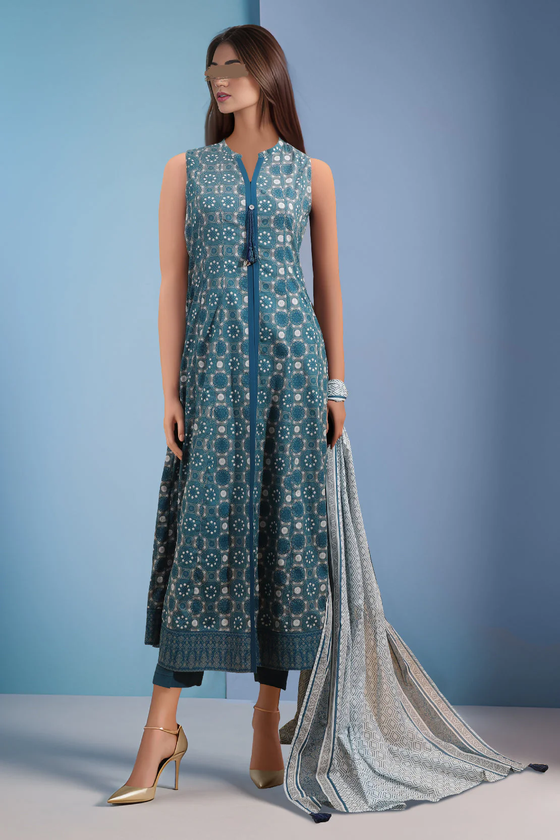 Unstitched Printed Lawn 3 Piece