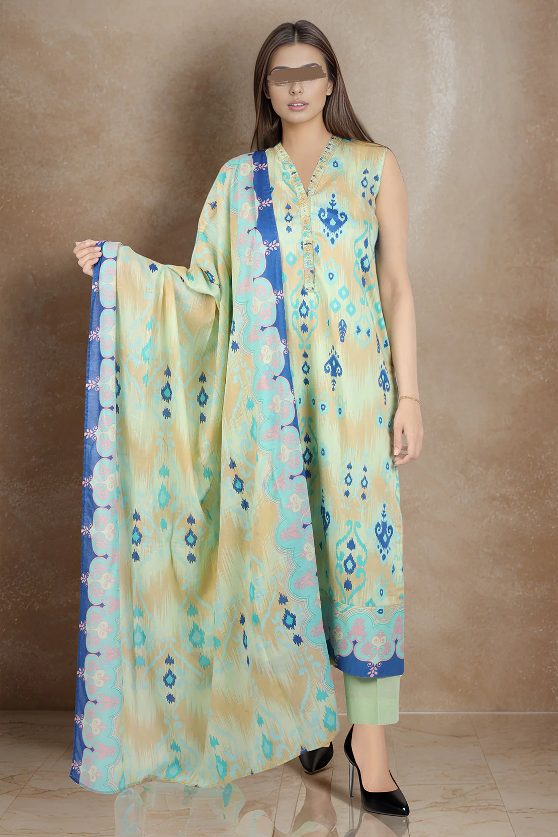 Unstitched Printed Lawn 3 Piece