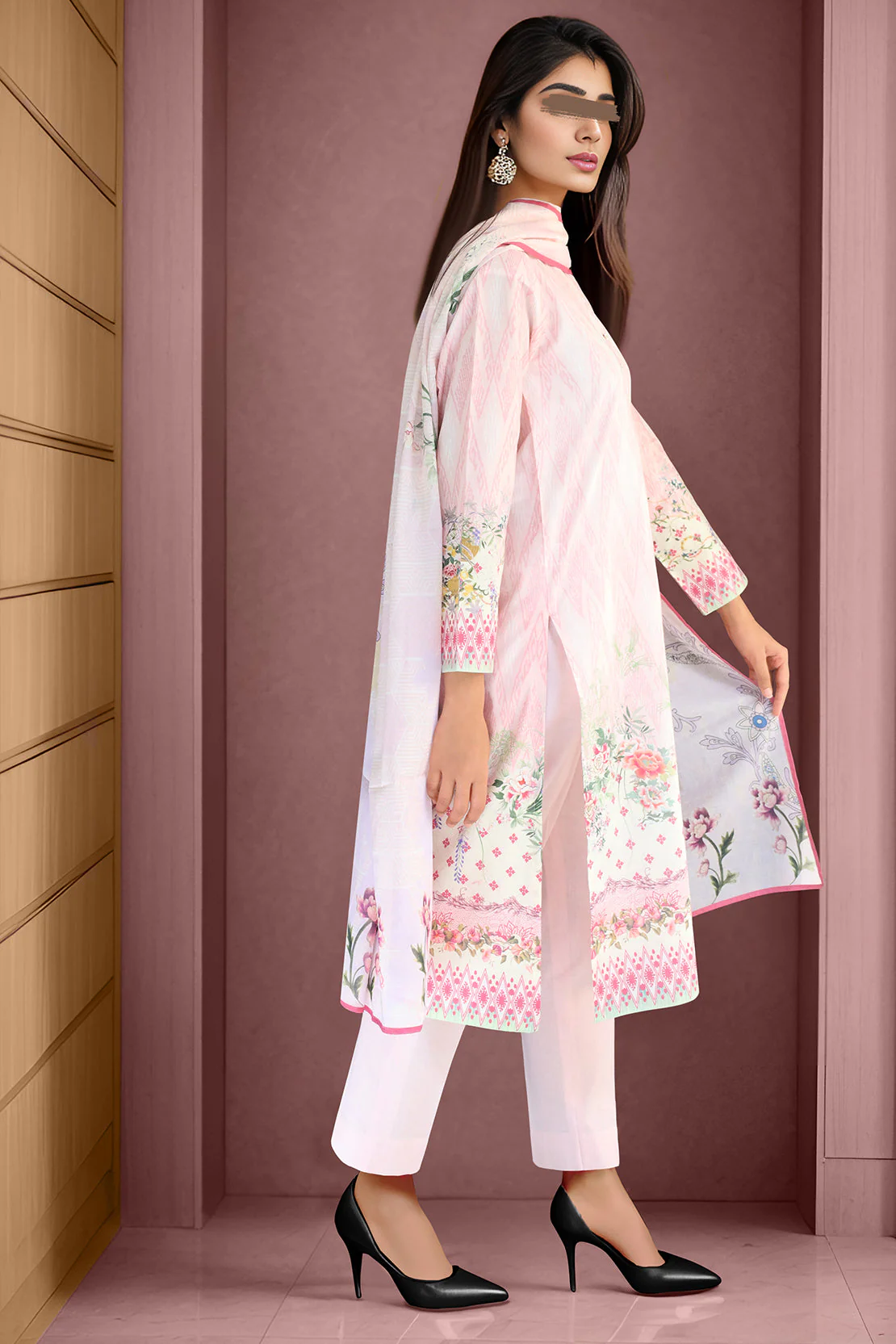 Unstitched Printed Lawn 3 Piece - Image 2