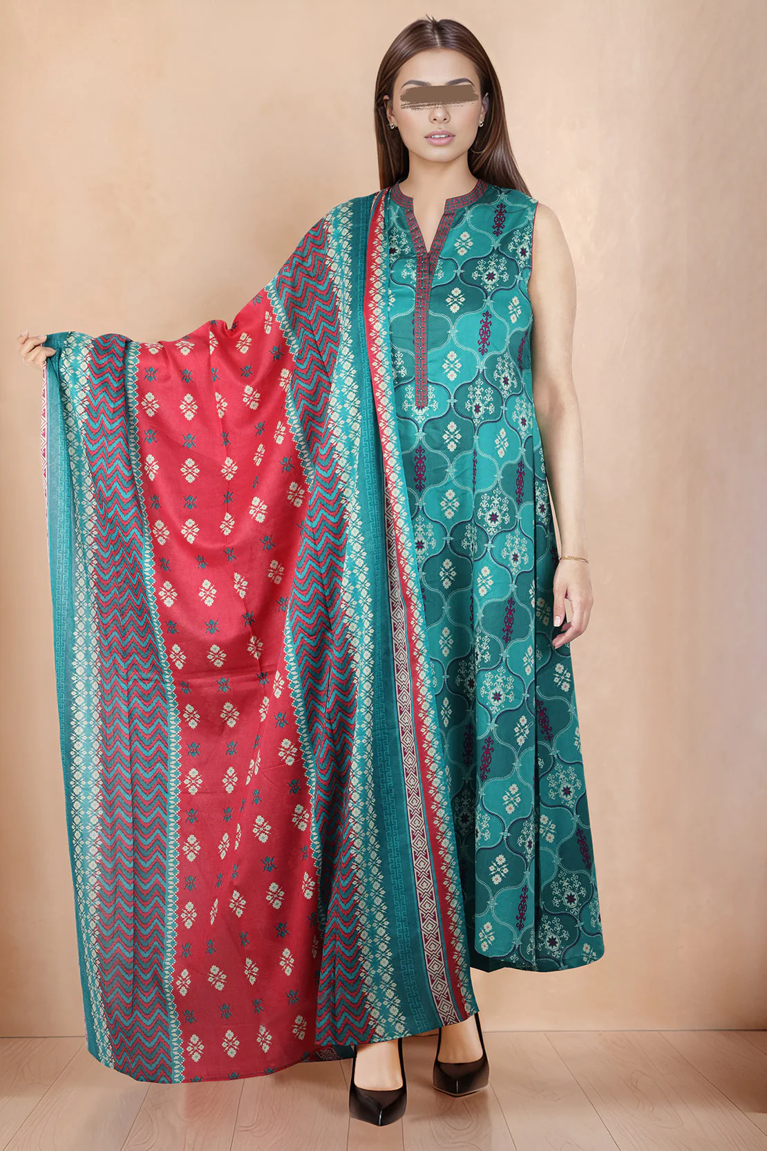 Unstitched Printed Lawn 3 Piece