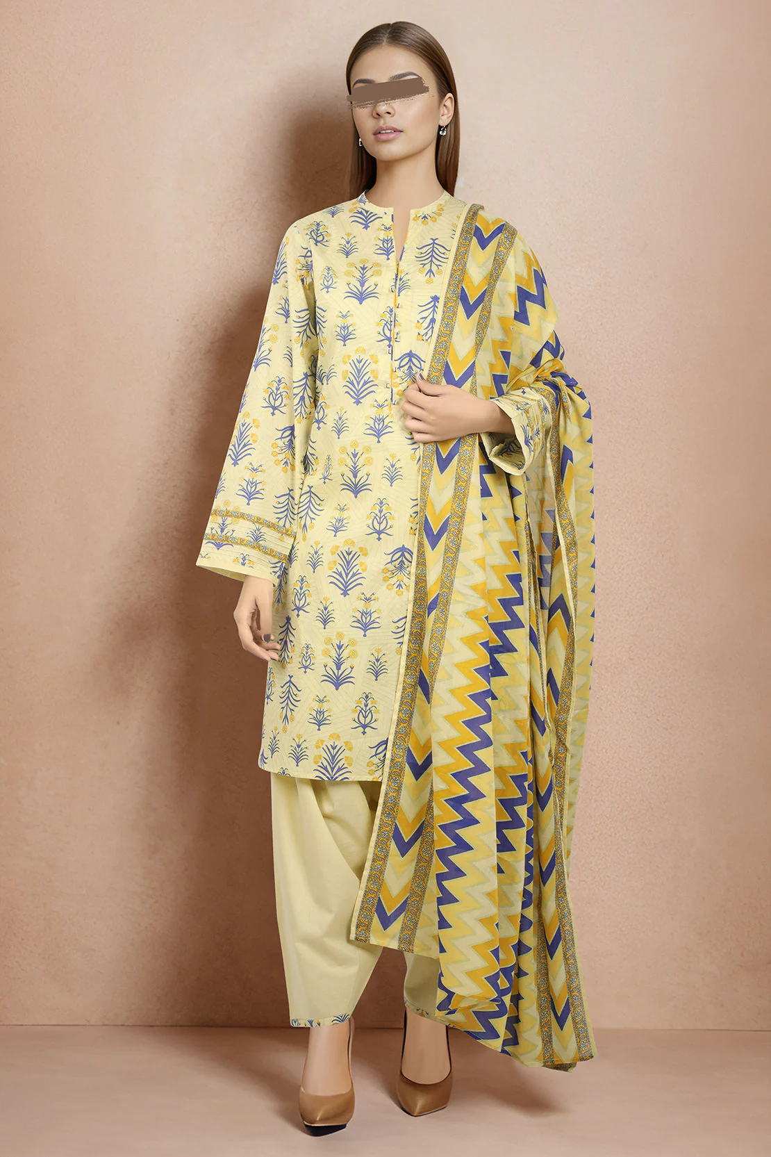 Unstitched Printed Lawn 3 Piece