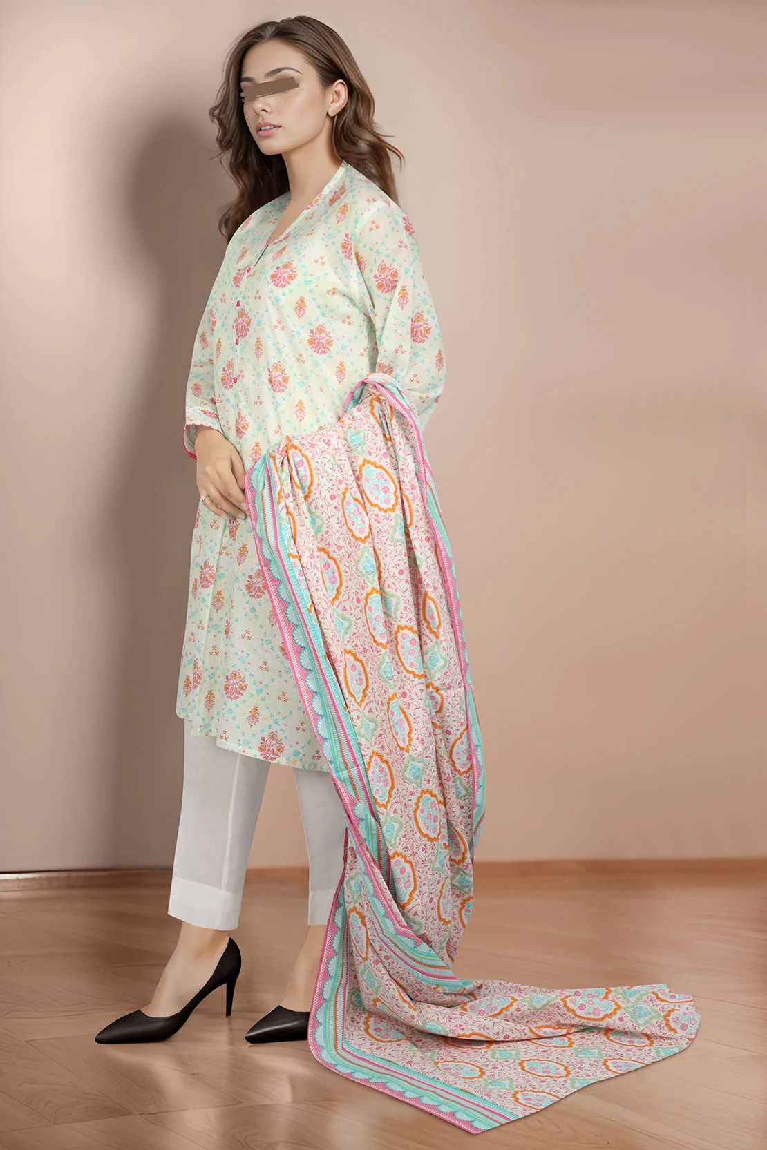 Unstitched Printed Lawn 3 Piece - Image 5