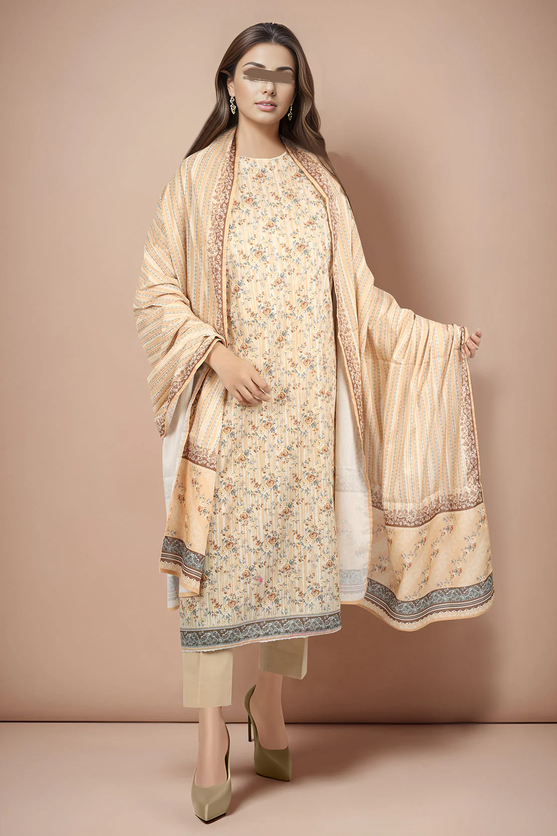 Unstitched Printed Lawn 3 Piece