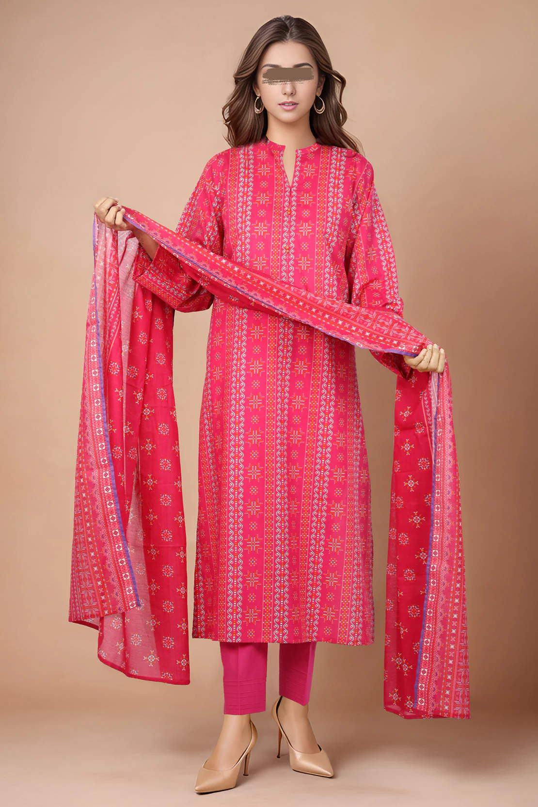 Unstitched Printed Lawn 3 Piece