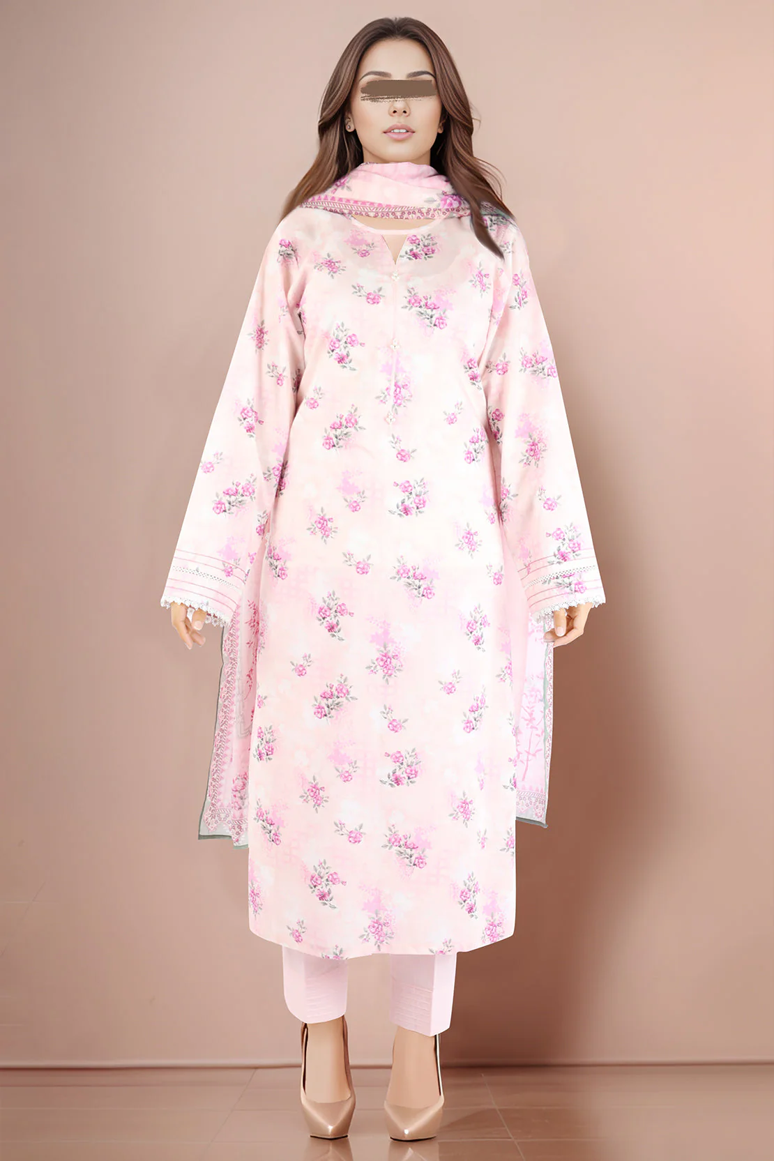 Unstitched Printed Lawn 3 Piece