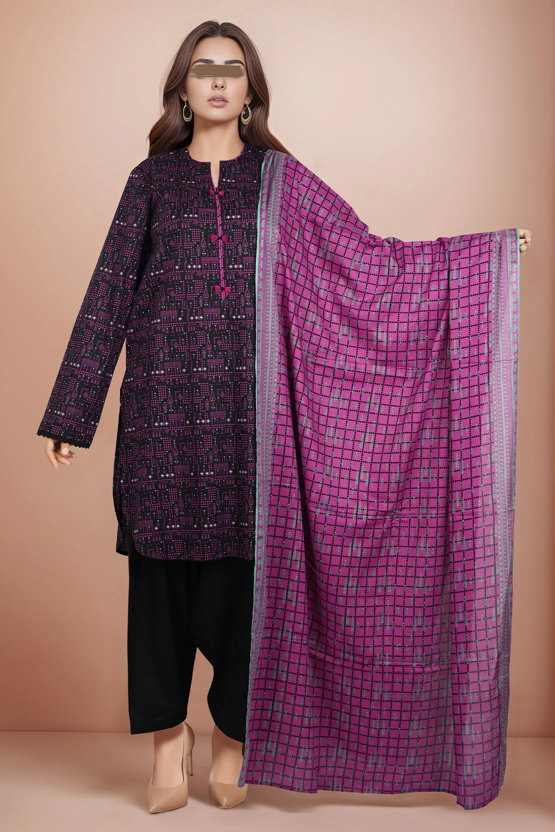 Unstitched Printed Lawn 3 Piece