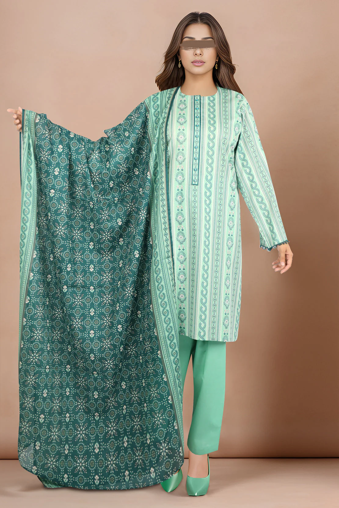 Unstitched Printed Lawn 3 Piece