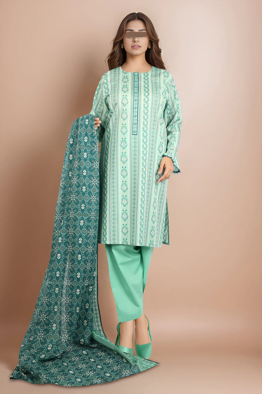 Unstitched Printed Lawn 3 Piece - Image 2