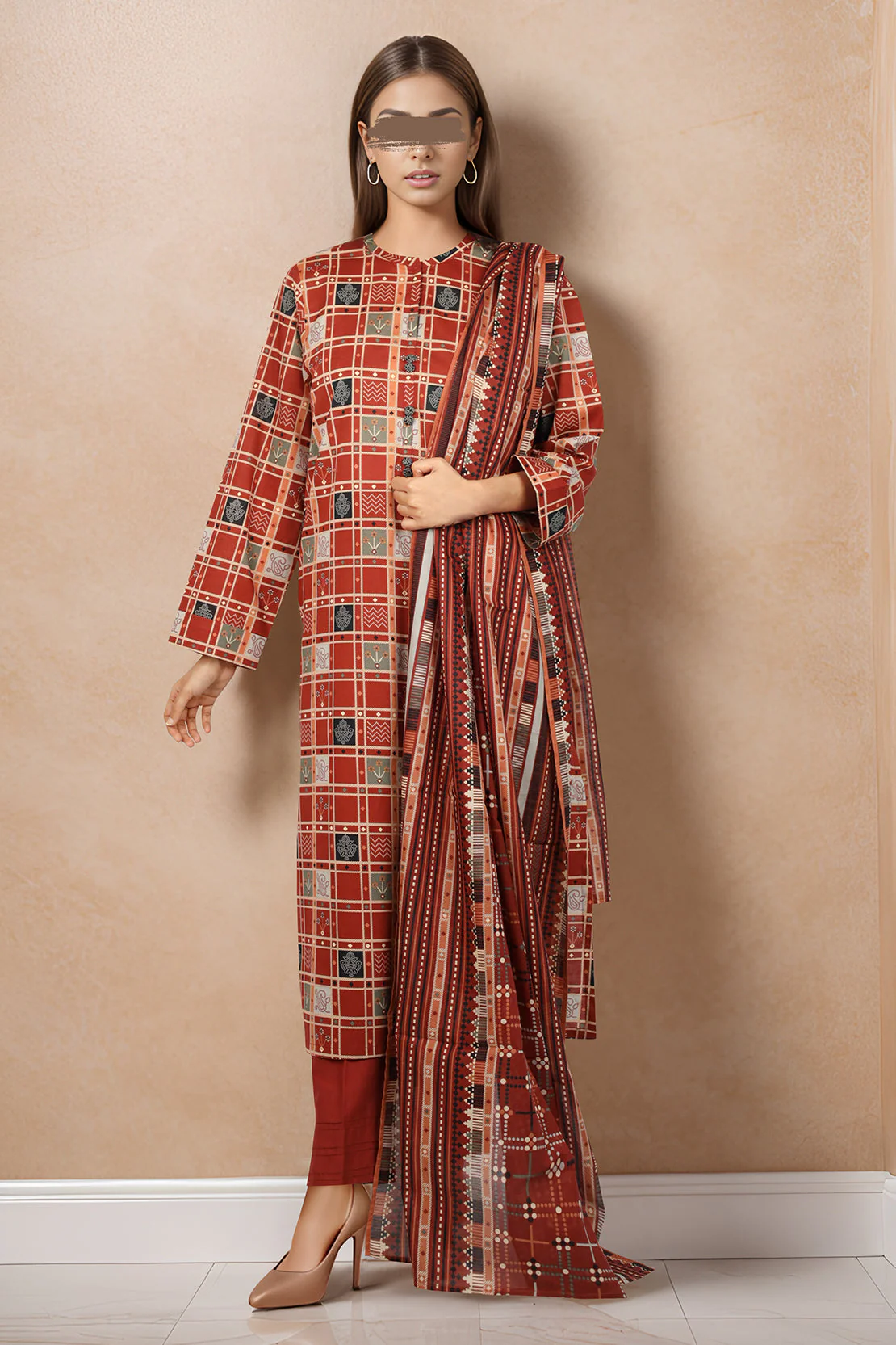 Unstitched Printed Lawn 3 Piece - Image 3