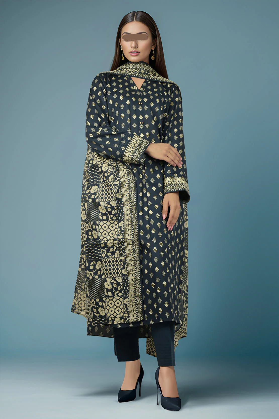 Unstitched Printed Lawn 3 Piece